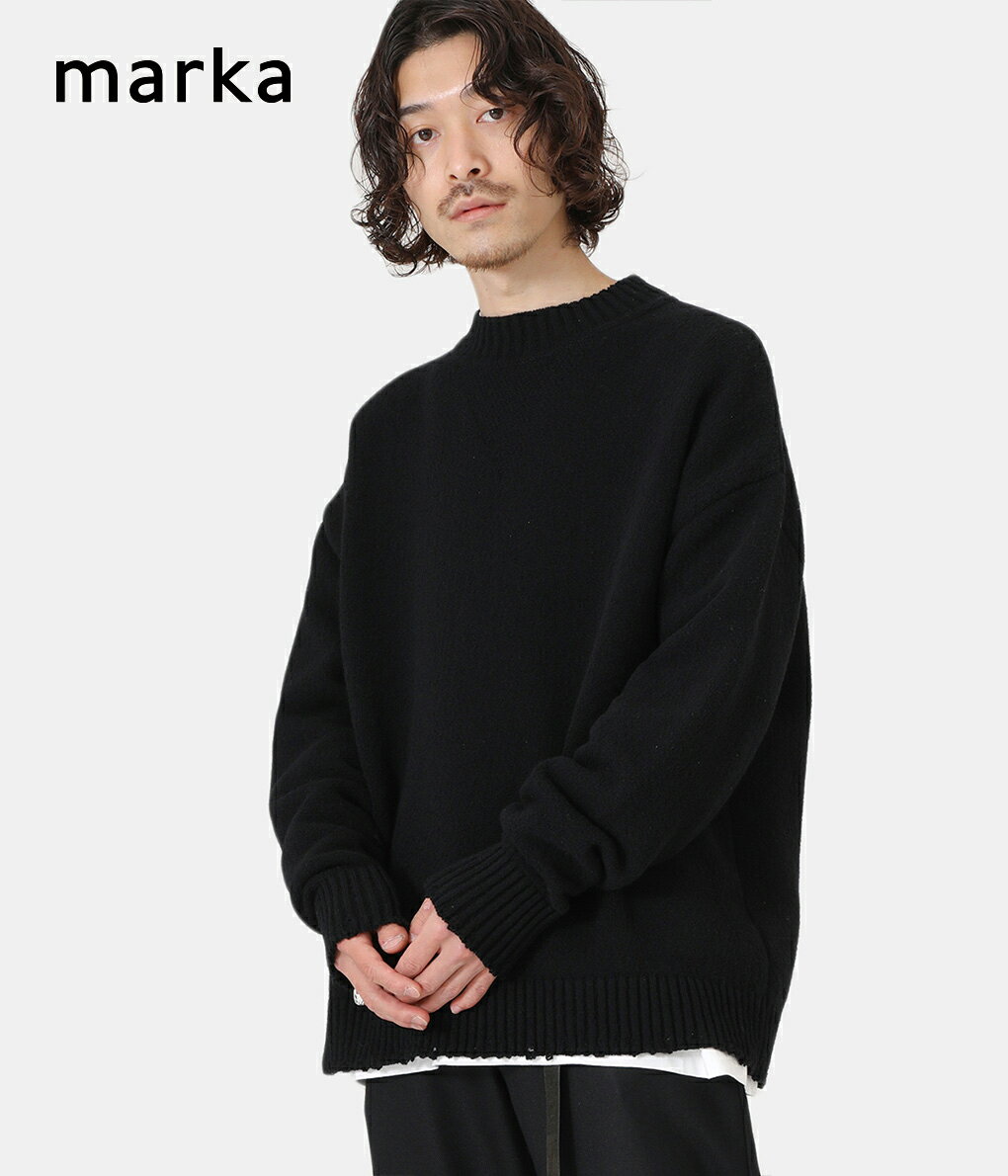 marka / マーカ : CREW NECK JUMPER 7G - boucle wool - : クルーネック ジャンパー ブークレ ウール セーター ニット トップス スウェットデザイン シンプル ダメージ ネップ ビッグシルエット 日本製 ヴィンテージライク : M22D-10SW01C【COR】【WIS】