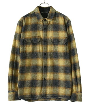 【送料無料】MINEDENIM / マインデニム : Ombre Check Flannel CPO SH / 全2色 : オンブレー チェックシャツ フランネル CPO シャツ ミリタリー ライトオンスブラックデニム ルーズ シルエット 長袖 メンズ : 2109-5003【RIP】