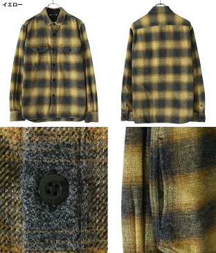 【送料無料】MINEDENIM / マインデニム : Ombre Check Flannel CPO SH / 全2色 : オンブレー チェックシャツ フランネル CPO シャツ ミリタリー ライトオンスブラックデニム ルーズ シルエット 長袖 メンズ : 2109-5003【RIP】