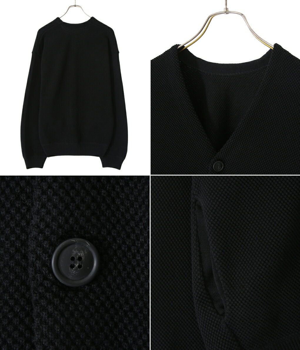 【送料無料】crepuscule / クレプスキュール : 【ONLY ARK】別注 Moss stitch V/N cardigan : ONLY ARK オンリーアーク 別注 モス ステッチ ブイ ネック カーディガン 鹿の子 長袖 メンズ : 2103-002-ARK【COR】【REA】