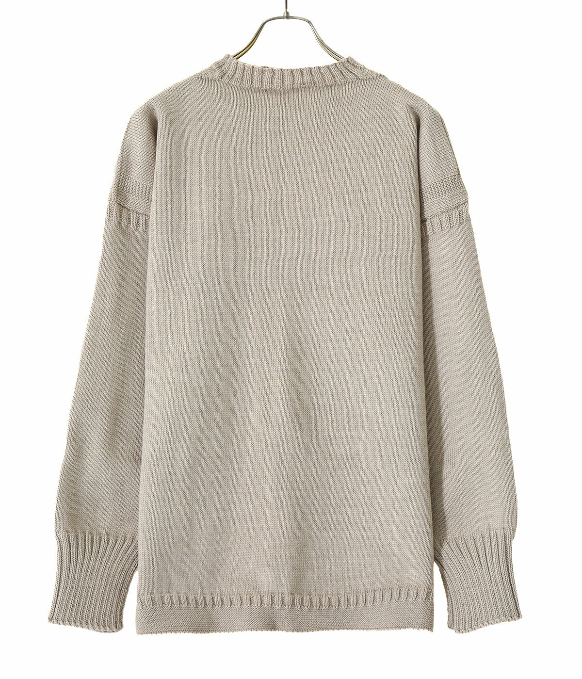 Le Tricoteur / ル・トリコチュール : TRADITIONAL GUERNSEY SWEATER / 全3色 : トラディショナル ガンジーセーター ハンドリンキング ウールニット ビッグサイズ 伸縮性 ニット セーター メンズ : 001-LT【STD】