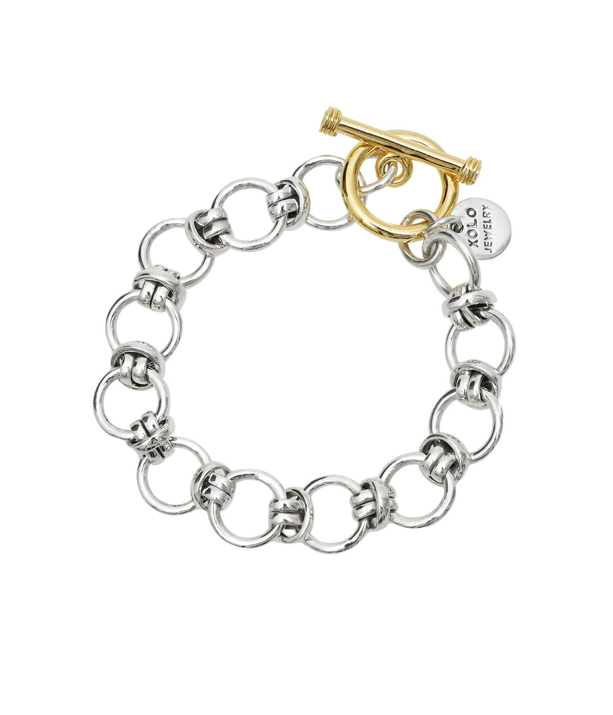 XOLO JEWELRY   V WG[ : Horn link Bracelet -12mm- 24K Parts coating : z[ N uXbg 24K p[c R[eBO Vo[ nhCh Y : XOB019-PG PIE  REA  }փRpNg 