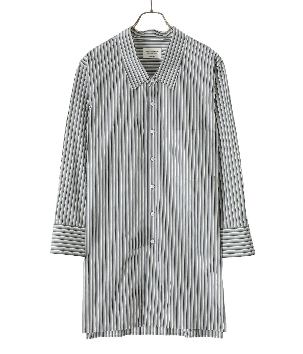 【送料無料】beautiful people / ビューティフルピープル : 【レディース】 striped big collar shirt : ネオン ストライプド ハーフス..