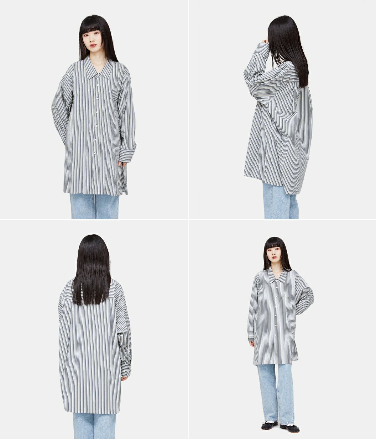[送料無料]beautiful people : [レディース] striped big collar shirt : 1325106008 [ANN][U]