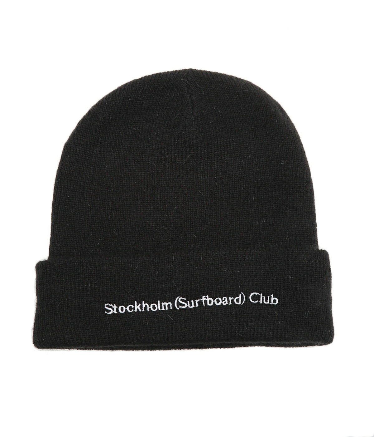 Stockholm Surfboard Club / ストックホルムサーフボードクラブ : MOSSA : モッサ ニット帽 帽子 ニットキャップ ヘッドウェア ブラック メンズ ユニセックス ロゴ フリーサイズ アクリル オールシーズン シンプル ベーシック : BU7B90
