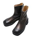 MM6 Maison Margiela / エムエムシックス メゾンマルジェラ : 【レディース】ANKLE BOOT : アンクル ブーツ スクエアトゥブーツ ラバー ショート ブーツ ラバーソール バックジップ スクエアトゥ ブラック イタリア製 : S66WU0099【ANN】