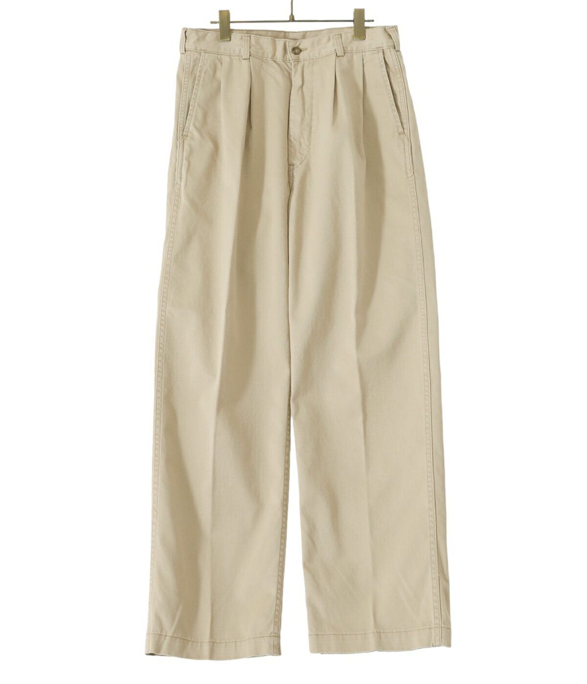 orSlow / オアスロウ : TWO TUCK WIDE TROUSERS : オアスロウ ツータック ワイド トラウザーズ パンツ チノ チノパンツ チノトラウザーズ ワイドストレートシルエット メンズ カーキ ベージュ クラシック ベーシック : 03-5021-40【STD】【REA】