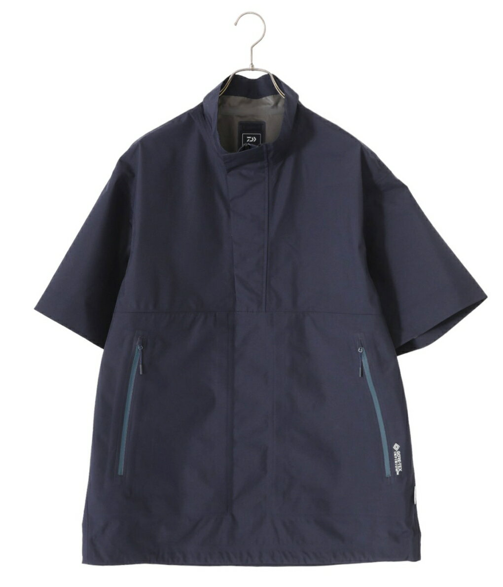 【送料無料】DAIWA LIFESTYLE / ダイワライフスタイル : STAND SHIRT JACKET : スタンドシャツジャケット ゴアテックス 半袖シャツ プルオーバー アクアガードコンシールファスナーポケット ポリエステル メンズ ネイビー : DR-060-1123JEX【STD】