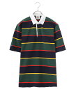 【送料無料】BARBARIAN / バーバリアン : LIGHT WEIGHT Rugby Collar Short Sleeve Shirts : バーバリアン ライトウェイト ラグビー カラー ショートスリーブ シャツ ハリ ラバーボタン ゆったり オーバーサイズ カットソー メンズ : VSE-04【STD】【コンパクト】