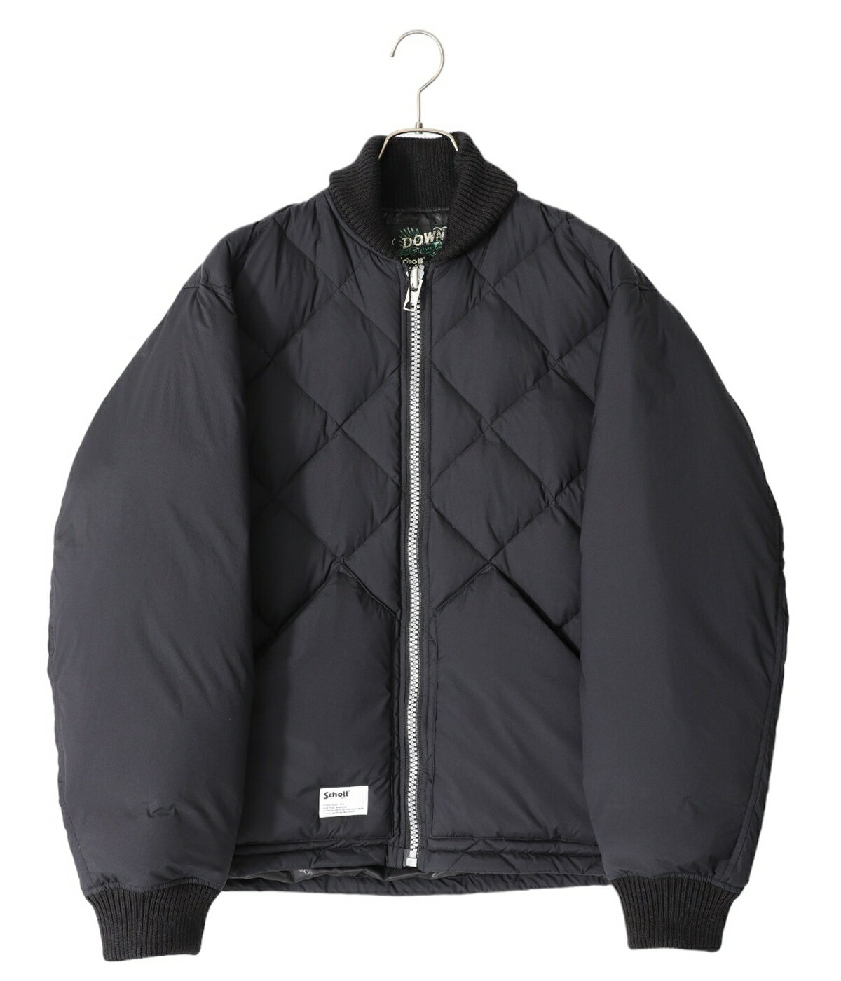 Schott / ショット : QUILTED DOWN JACKET / 全2色 : クィルテッド ダウン ジャケット ブラック ネイビー メンズ ゆとり レギュラーフィット ライニング クラシック 秋冬 : 782-3253005【AST】