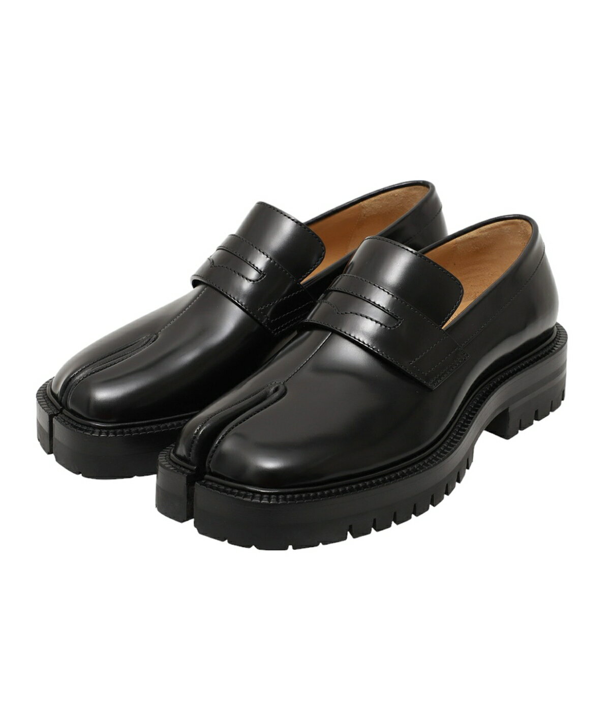 Maison Margiela / メゾン マルジェラ : 【レディース】TABI COUNTY LOAFER : Maison Margiela メゾン マルジェラ タビ カウンティ ローファ フラットシューズ 厚底 レザー 光沢感 ボリューム感 シューズ : S58WR0110-P3827【ANN】