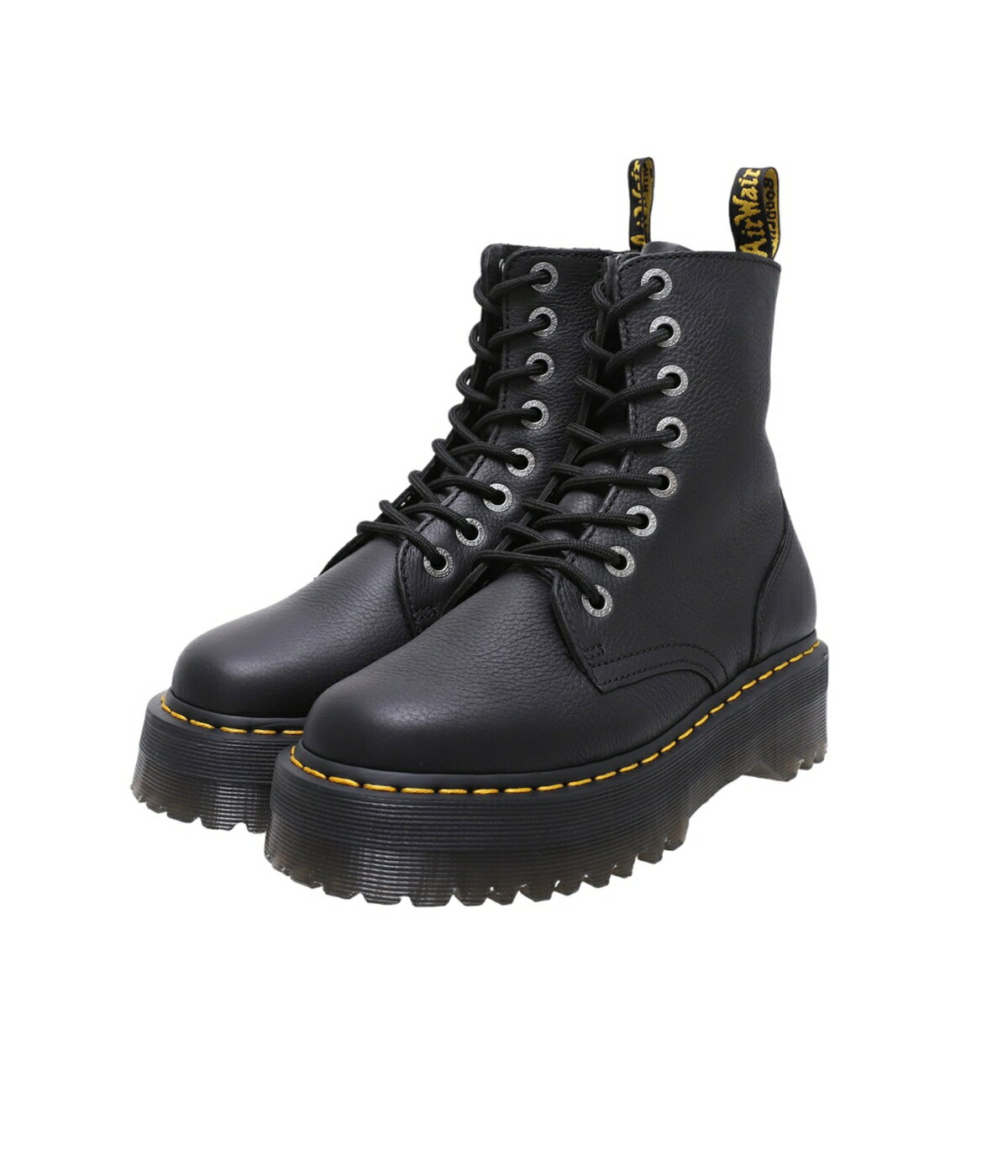 Dr.Martens / ドクターマーチン : 【レディース】Jadon III : クァッド レトロ ホールブーツ レザー ウェルト 定番 人気 ブラック カードブルー サイドジップ : 26378001【DEA】