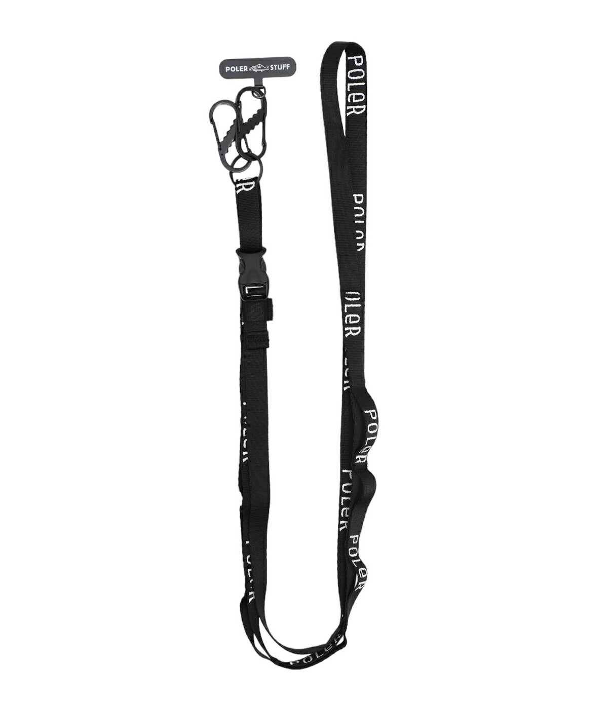 POLER OUTDOOR STUFF / ポーラアウトドアスタッフ : FISHING NET SHOULDER STRAP W/STRAPPER : フィッシングネットショルダーストラップ ストラッパー付き ブラック : 231MCV0137-BLK【AST】