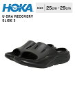 【送料無料】HOKA ONE ONE / ホカオネオネ : U ORA RECOVERY SLIDE 3 : オラ リカバリー スライド サンダル 靴 スポーツサンダル メンズ ブラック アクティブ アウトドア キャンプ エアフローベンチレーション 通気性 軽量 カジュアル : 1135061-BBLC【PIE】