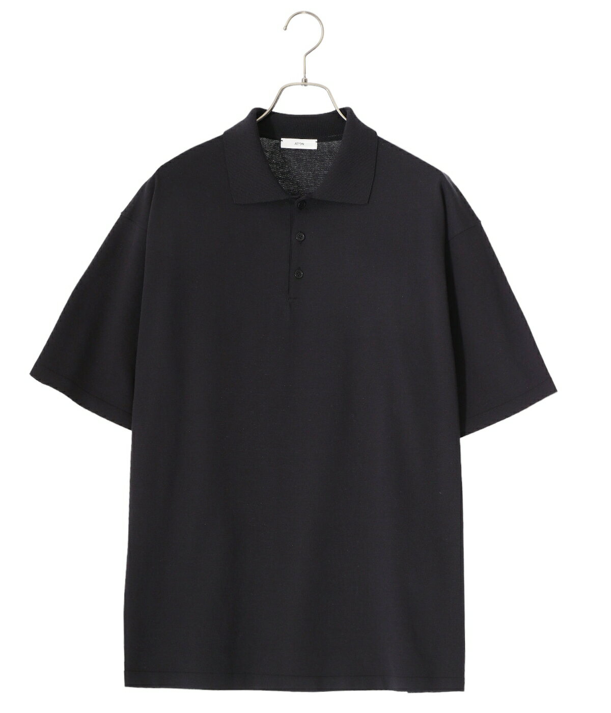 ATON / エイトン : FRESCA KNIT CREW POLO KNIT : フレスカニットクルーポロニット ニットポロ ポロシャツ 半袖 吸水性 速乾性 光沢 ドレープ リラックスシルエット 夏 ラフ感 トップス メンズ : KRAGCM0401【COR】