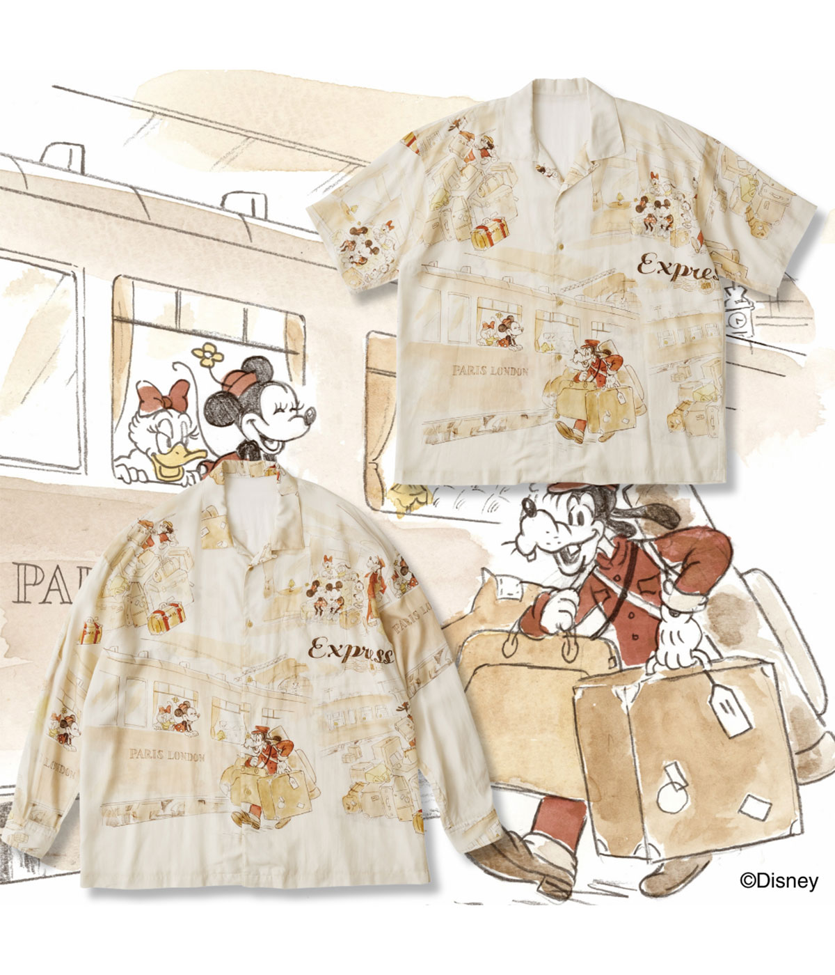 楽天ARKnets【送料無料】Porter Classic / ポータークラシック : DISNEY M&F PC ORIGINAL ART ALOHACOLLECTION ALOHA SHIRT PARIS-LONDON : ディズニー M&F PC オリジナル アート アロハコレクション 総柄 キャラクター メンズ トップス 半袖シャツ : DP-024-2709【COR】