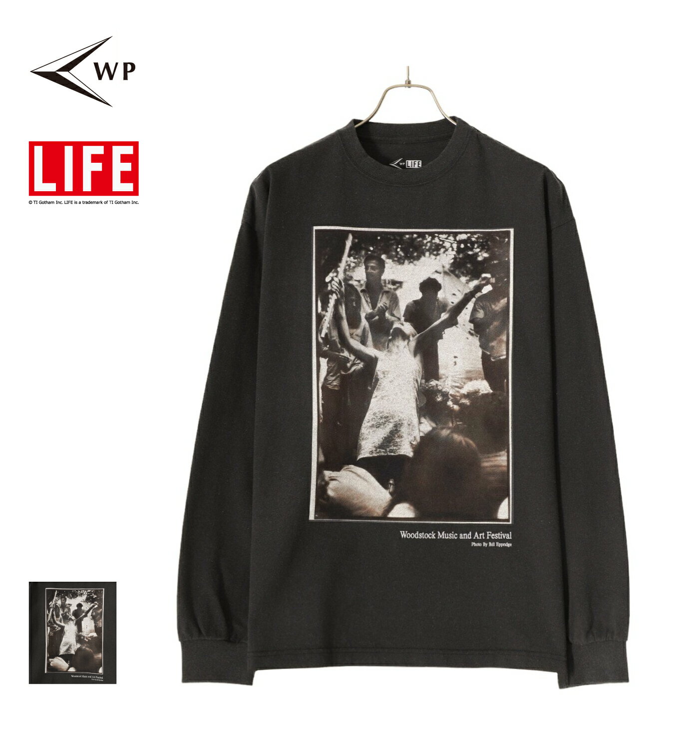 【送料無料】WP / ダブリューピー : WP×LIFE WOODSTOCK FESTIVAL GIRL2 L/Tee FADED : ダブリューピー ライフ ウッドストック フェスティバル ガール 2 ロング スリーブ Tシャツ ティーシャツ フェイデッド 長袖 フォト 写真 プリント メンズ : WP13-LT03【WAX】