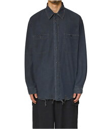 marka / マーカ : DAMAGE SHIRT - organic cotton chambray - / 全2色 : ダメージ シャツ オーガニックコットン シャンブレー シャツジャケット デニムシャツ メンズ トップス 長袖シャツ ロングスリーブ リラックスシルエット : M24B-03SH01C【COR】