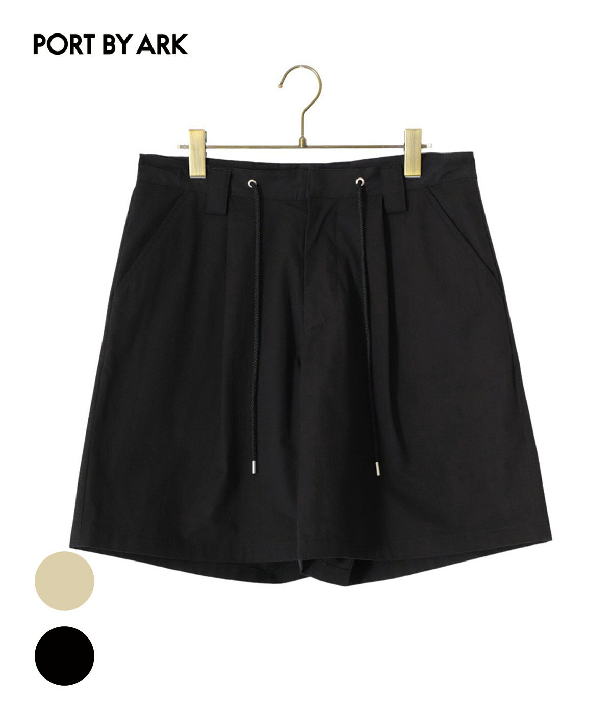 【送料無料】PORT BY ARK / ポートバイアーク : Twill Tuck Shorts / 全2色 : ツイル タック ショーツ コットンツイルショーツ セミワイドシルエット クラシカル メンズ ボトムス ハーフパンツ クラシカル カジュアル ARKnets アークネッツ : PO15-P003【COR】【BJB】