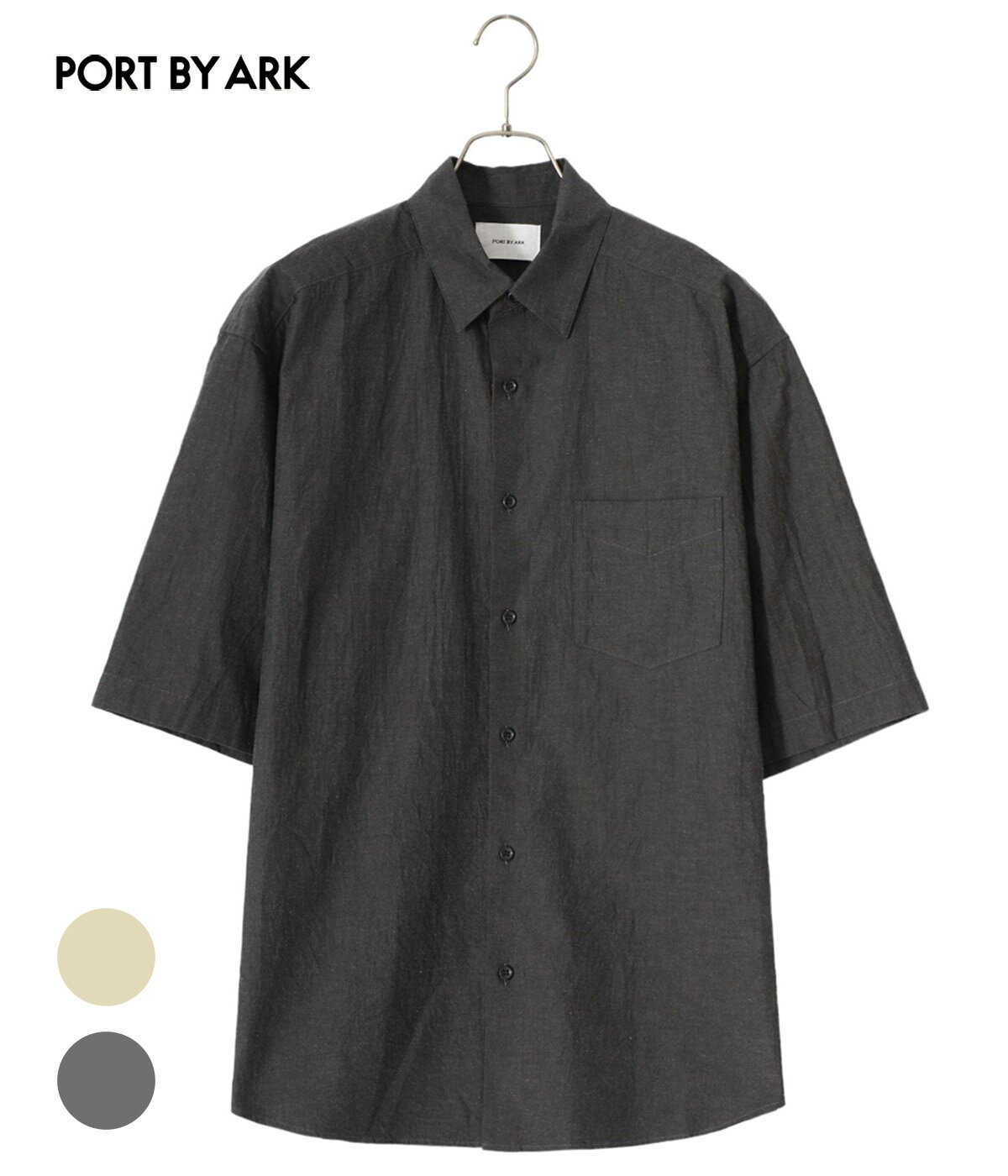 【送料無料】PORT BY ARK / ポートバイアーク : Chambray S/S Shirt / 全2色 : シャンブレー ショートスリーブ シャツ コットンリネン ハーフスリーブシャツ 半袖 メンズ トップス モダン リラックス ナチュラル 春夏 ARKnets アークネッツ : PO15-SH003【COR】