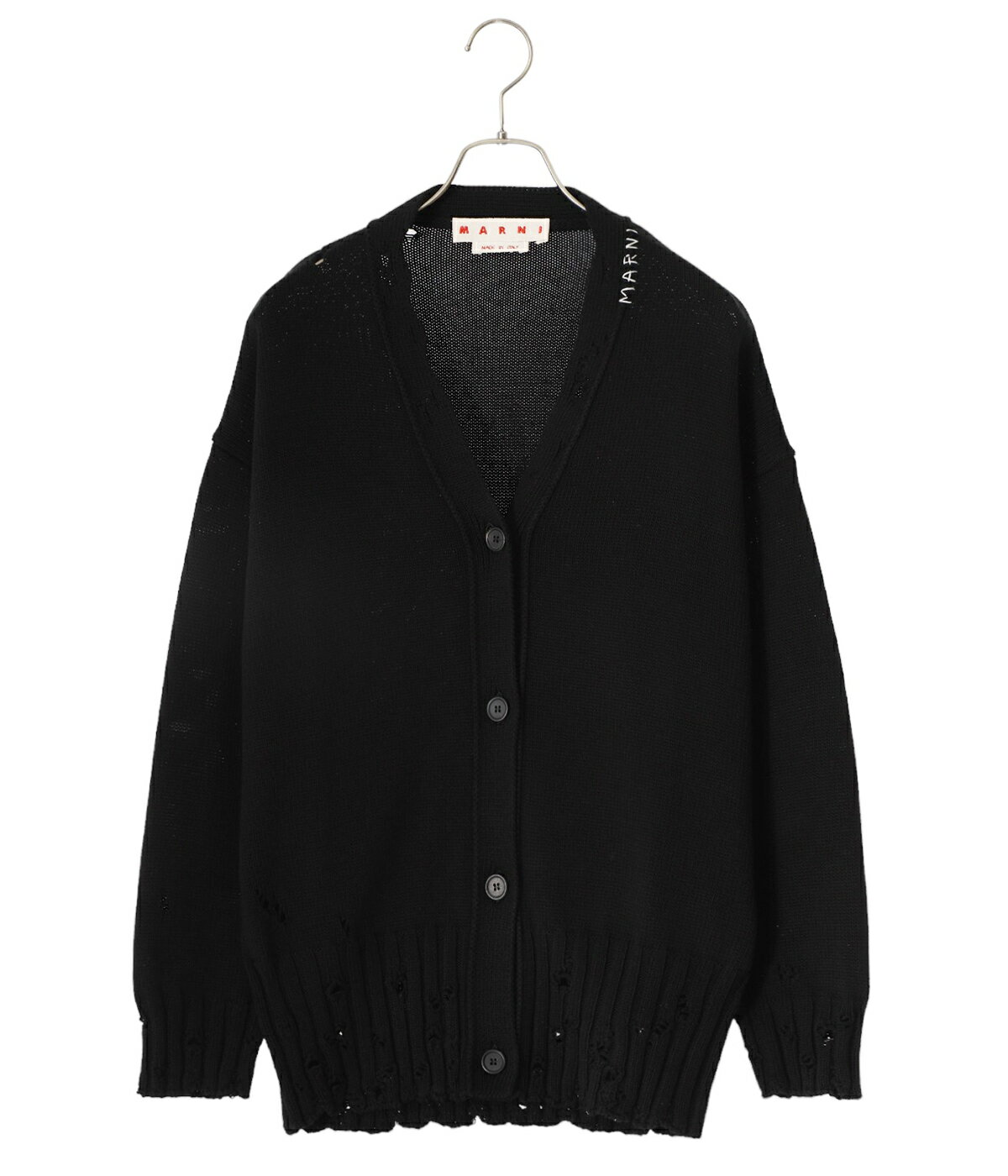 MARNI◇カーディガン(薄手)/38/ウール/BLK/無地|Sサイズ MARNI◇カーディガン(薄手)/38/ウール/BLK/無地|Sサイズ