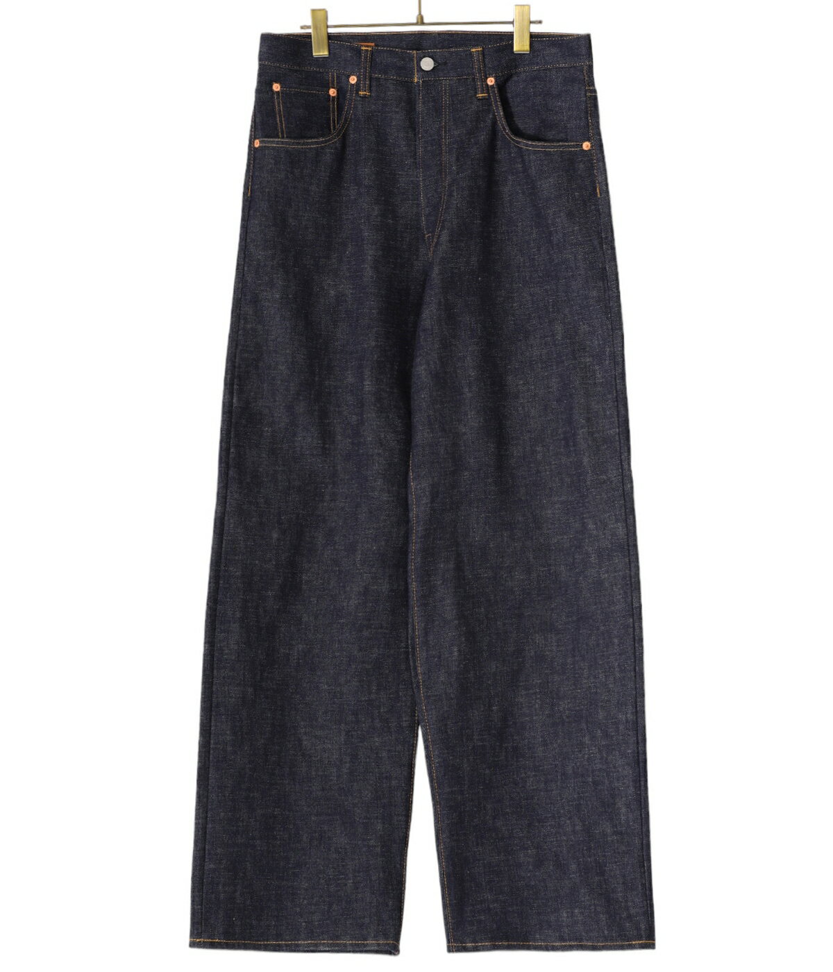 Scye / サイ ベーシックス : Selvedge Denim Wide Leg Jeans : セルビッチデニムワイドレッグジーンズ ワイドデニム ワイドテーパード イエローステッチ リジッド 無地 オールシーズン メンズ 日本製 : 5724-81512【MUS】