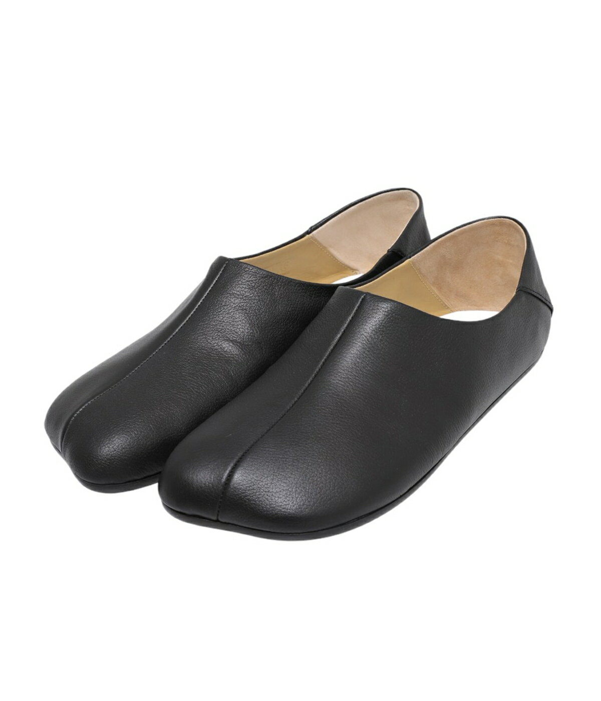 MM6 Maison Margiela / エムエムシックス メゾンマルジェラ : BALLET SHOE : バレエシューズ スクエアトゥ バブーシュ ブラック ミニマル シンプル モード デイリーユーズ メゾン ストレートステッチ フラットデザイン 細身シルエット : SH1WZ0001-P6397【RIP】