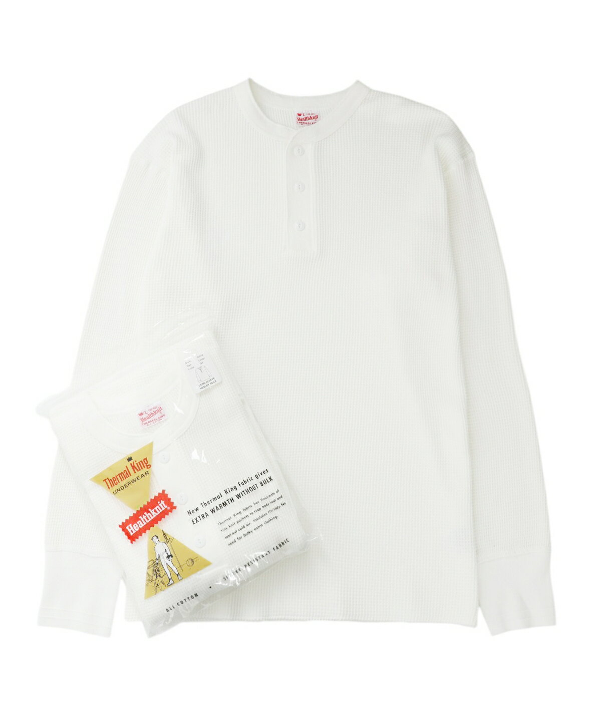 Rakuten - [送料無料]Healthknit : THERMAL KING WAFFLE HENLEY NECK L/S : 52016-H[AST]