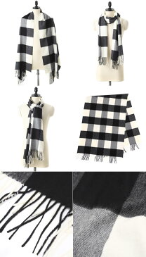 【期間限定送料無料!】Johnstons / ジョンストンズ : <CASHMERE TARTAN STOLES(190×70)>-Block Check Black- (大判 ストール カシミア ストール マフラー) AU1798-WA56【ANN】