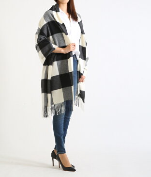 【期間限定送料無料!】Johnstons / ジョンストンズ : <CASHMERE TARTAN STOLES(190×70)>-Block Check Black- (大判 ストール カシミア ストール マフラー) AU1798-WA56【ANN】