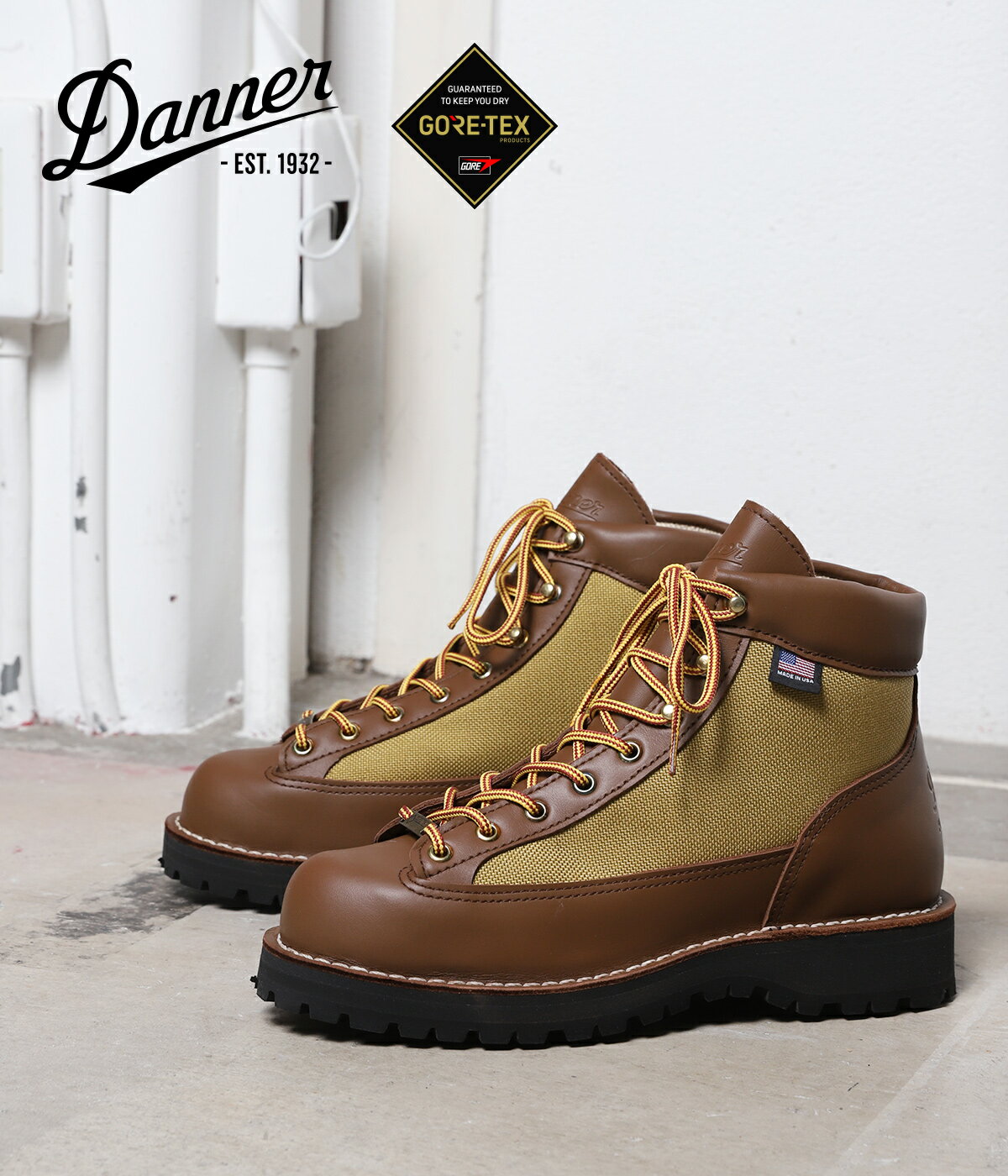 【送料無料】Danner / ダナー : DANNER LIGHT : ダナーライト ワークブーツ トレッキング ブーツ シューズ 靴 カーキ アウトドア ハイキング 登山 GORE-TEX ゴアテックス 定番 耐摩耗性 グリップ力 ウォータープルーフ VIBRAM アメリカ製 : 30440 【STD】【REA】