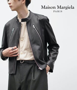 【送料無料】Maison Margiela / メゾン マルジェラ : 5-ZIP LEATHER JACKET : ファイブジップレザージャケット 5ジップ レザージャケット アウター メンズ 八の字ライダース ラムレザー ジップ ミニマル モード 羊革 本革 : S50AM0489-SY1460【RIP】【BJB】