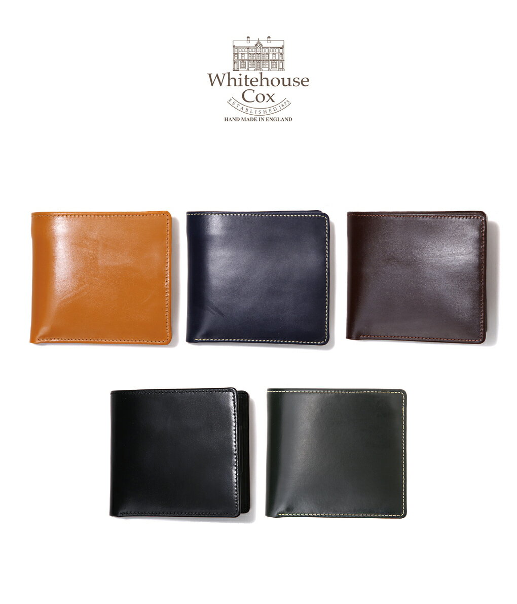 Whitehouse Cox / ホワイトハウスコックス : NOTECASE WITH COIN CASE / 全5色 : ノートケース ウィズ コインケース ウォレット 財布 2つ折り ブライドルレザー ブラック ブラウン ネイビー グリーン ベージュ ギフト ラッピング可能 : S-7532