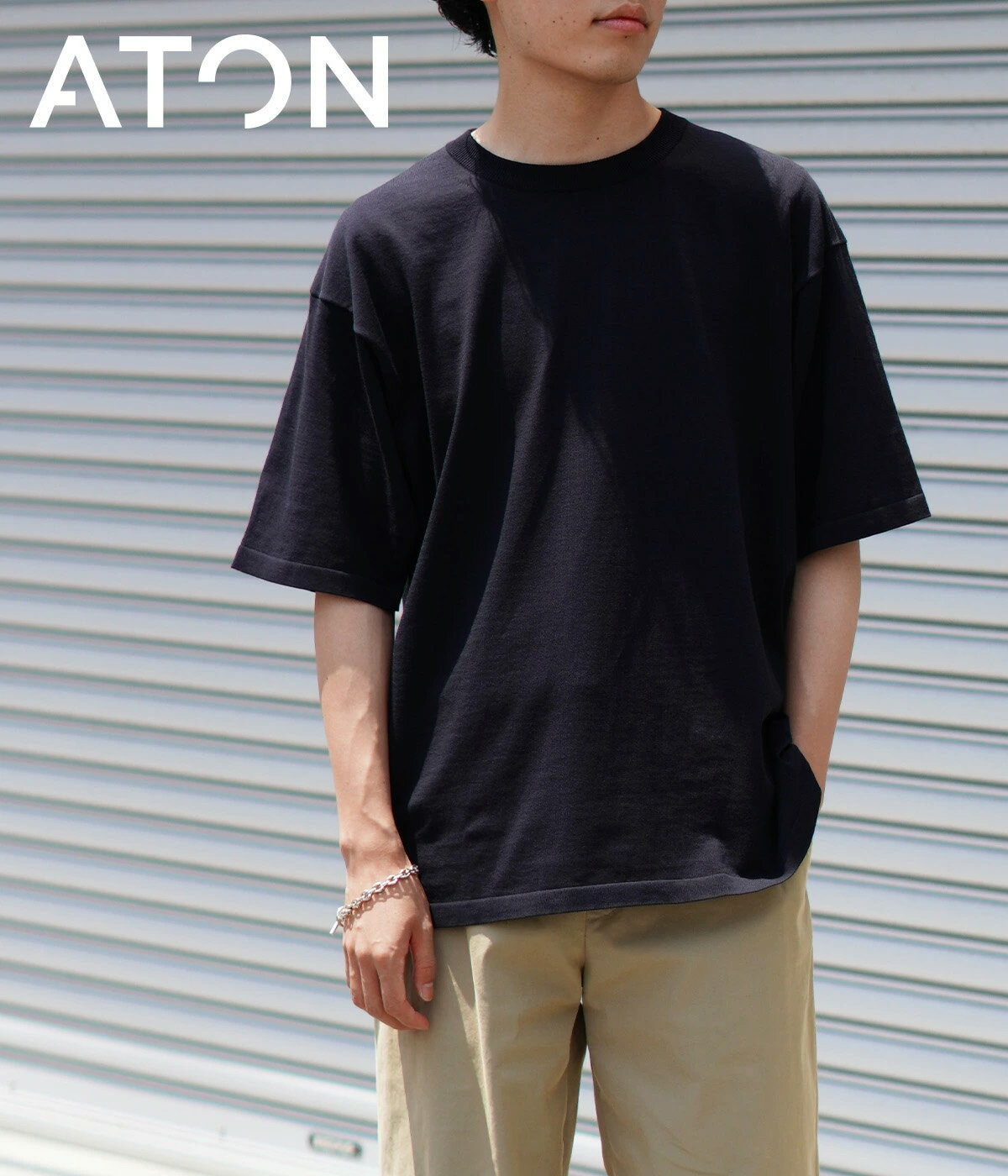 [SALE]ATON : FRESCA KNIT HALF SLEEVE SWEATER : KRAGCM0402[COR][U]