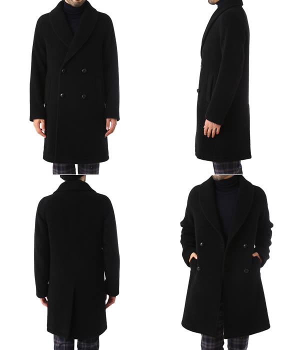 MP di Massimo Piombo / MP ディ マッシモ ピオンボ : Shawl-Collar Overcoat Baby Alpaca-Blend Solid : ショールカラー オーバーコート ベビー アルパカ ブレンド ソリッド コート : PW17-P141102【MUS】