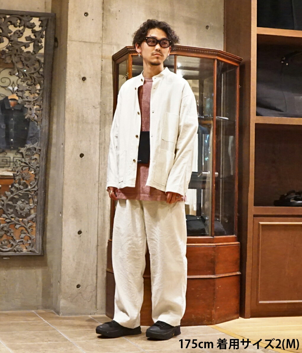 【P10倍】【送料無料】marka / マーカ : 2TUCK STRAIGHT FIT EASY - silk linen - / 全3色 : ツータック ストレート フィット イージー シルク リネン スラックス パンツ セットアップ パジャマ ルーム ウェア メンズ : M21A-05PT01C 【COR】【WIS】