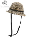 KIJIMA TAKAYUKI / キジマ タカユキ : 【】RAFFIA PAPER BUCKET HAT : ラフィア ペーパー バケット ハット バケハ 顎紐 紐付き ストラップ 帽子 春夏 通販 正規品 正規取扱店 オフィシャル ハット ブラック ブラウン 日本製 : W-231338【ANN】