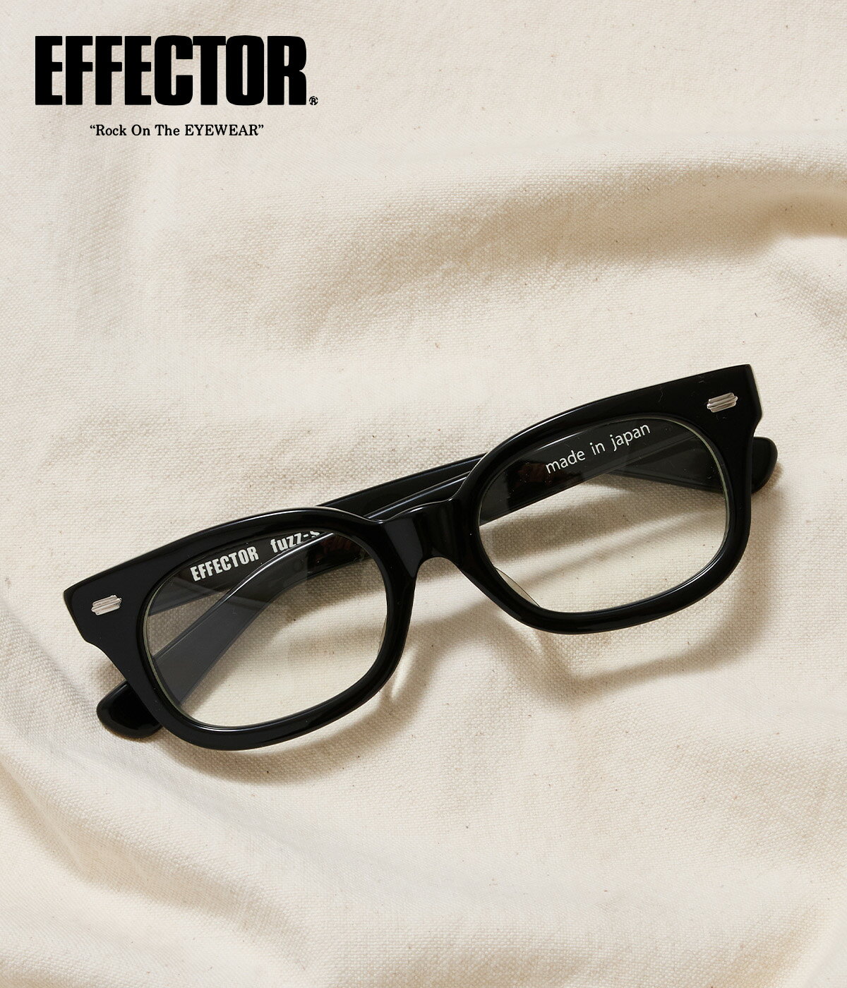 EFFECTOR / エフェクター : FUZZ S (金具シルバー) / 全2色 : ファズ メガネ 眼鏡 伊達眼鏡 アイウェア ブラック フレーム ケース クリアレンズ ファッション雑貨 カジュアル デイリーユース : fuzz-s  