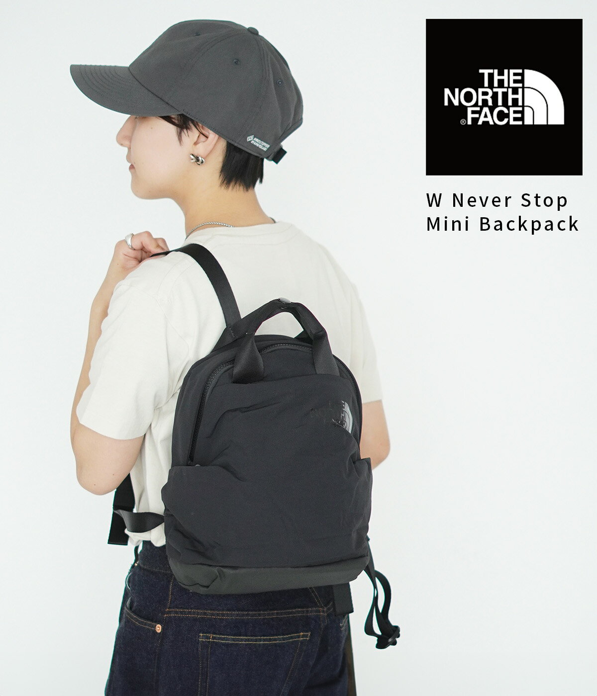 THE NORTH FACE / ザ ノースフェイス : W Never Stop Mini Backpack : ネバー ストップ ミニ バックパック リュック バック 鞄 シンプル クリーン デイパック フリースライニング 耐久性 レディース リサイクルナイロン ユニセックス : NMW82351