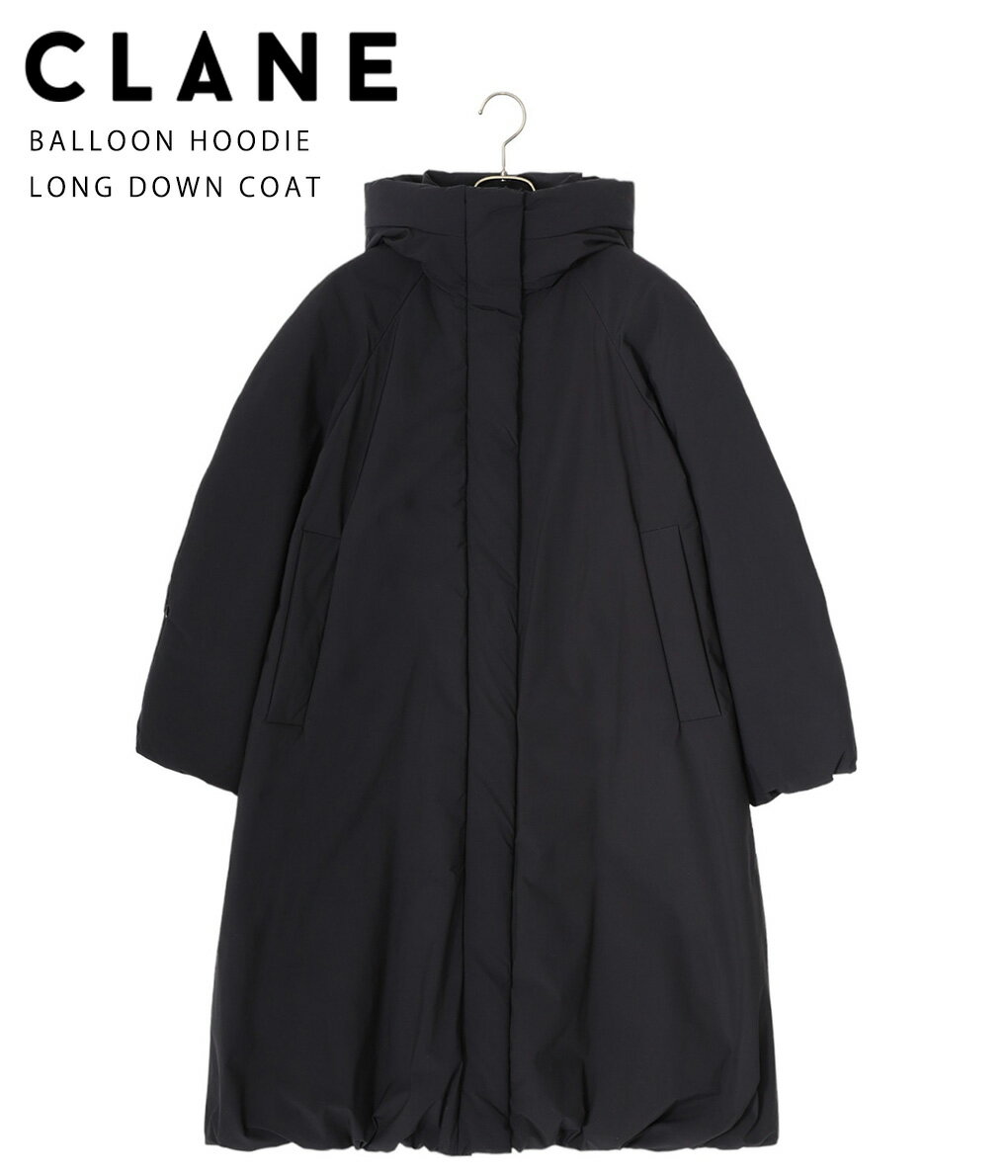 楽天ARKnets【送料無料】CLANE / クラネ : 【レディース】BALLOON HOODIE LONG DOWN COAT : バルーン フーディー ロング ダウン コート アウター コート ボリューム ダブルジップ 襟長め 保温性 ポケット ブラック シンプル カジュアル 秋冬 : 15101-0092【DEA】