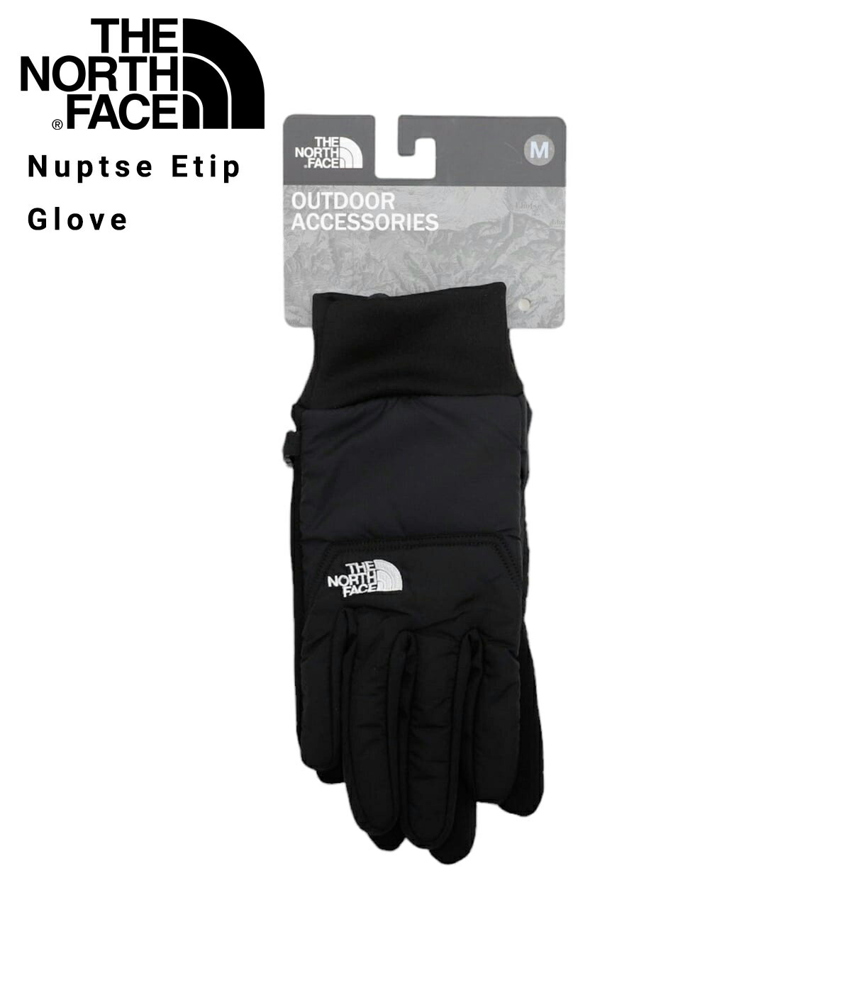 ザ・ノース・フェイス　手袋（メンズ） THE NORTH FACE / ザ ノースフェイス : Nuptse Etip Glove : ヌプシ エティップ グローブ 手袋 タッチパネル操作可 保温性 シリコンプリント 手首フィット スパンフリース ストレッチ性 メンズ ブラック : NN62310【REA】【宅急便コンパクト】