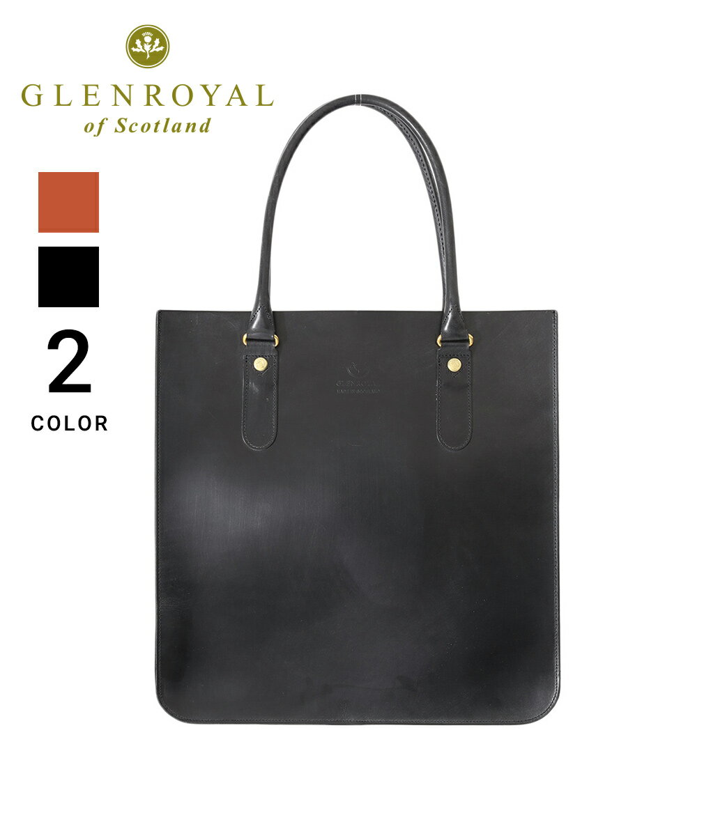 グレンロイヤル 【送料無料】GLENROYAL / グレンロイヤル : 2 HANDLE TOTE BAG / 全2色 : 2ハンドル トートバッグ 鞄 バッグ ニューブラック オックスフォードタン ブライドルレザー シンプル A4 タンニン 堅牢性 撥水性 経年変化 縦長 レディース ユニセックス : 01-6087【MUS】