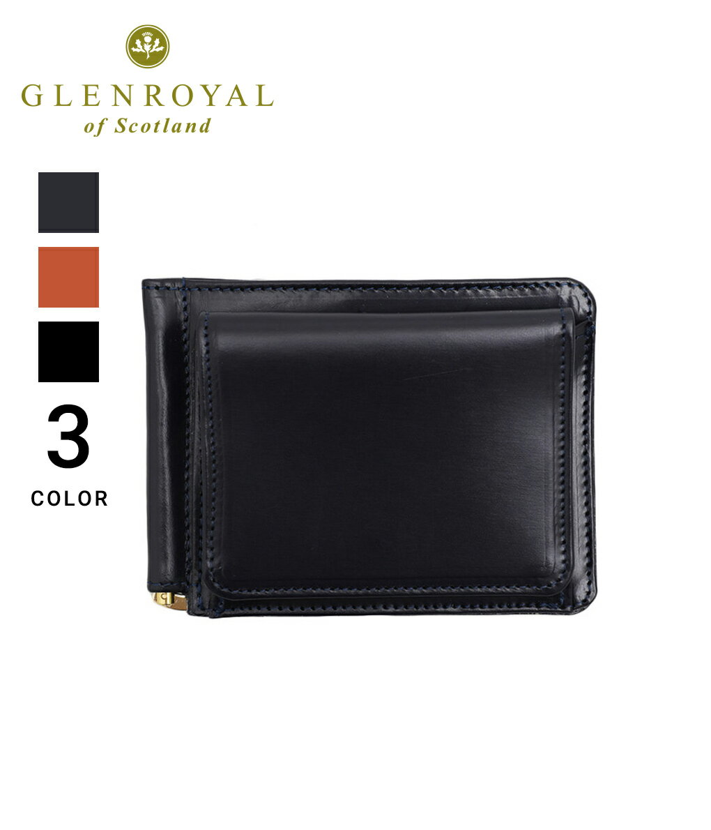 グレンロイヤル 財布（メンズ） 【送料無料】GLENROYAL / グレンロイヤル : MONEY CLIP WITH POCKET / 全3色 : マネークリップ ミニウォレット コンパクトウォレット 財布 コインケース スマートウォレット ユニセックス ブライドルレザー ギフト プレゼント 贈り物 : 03-6164【MUS】