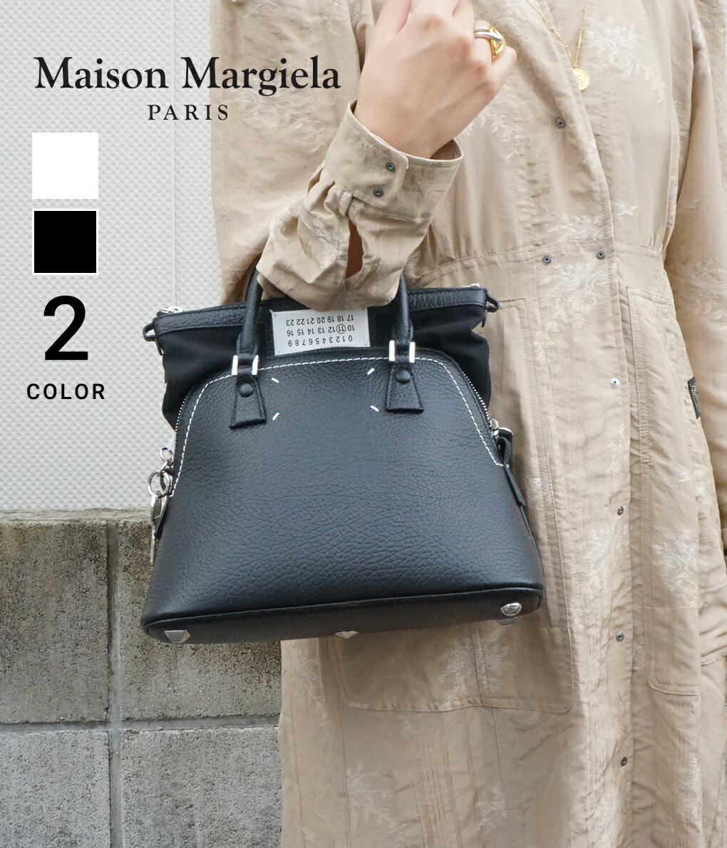 ハンドバッグ 【送料無料】【正規品】Maison Margiela / メゾン マルジェラ : 5AC MINI / 全2色 : ファイブエーシー ミニ バッグ レザーバッグ ジップ ボストン ハンドバッグ 本革 牛革 イタリア プレエンボス加工 2WAY モード : S56WG0082-P4348【ANN】