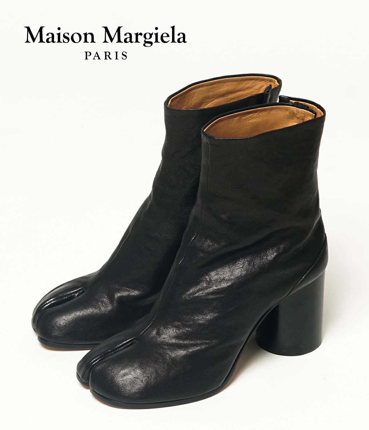 Maison Margiela / メゾン マルジェラ : 【レディース】TABI BOOTS -VINTAGE SOFT LEATHER- : タビ ブーツ ヴィンテージ ソフト レザー 靴 革靴 シューズ 本革 羊革 ブーツ タビブーツ 足袋 秋冬 ブラック : S58WU0260-P3753【ANN】