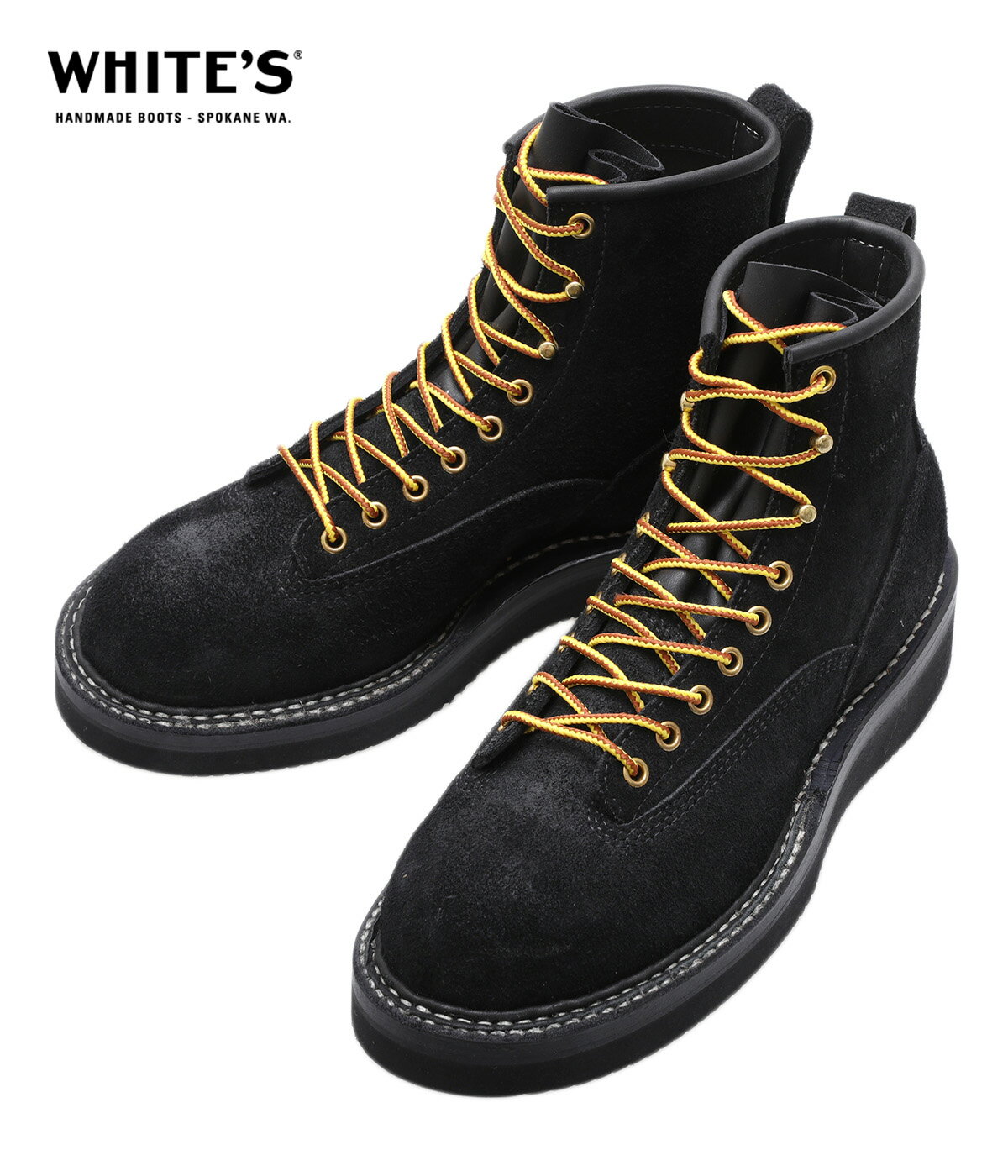 【送料無料】Whites Boots / ホワイツブーツ : 6 NORTH WEST LTT -ROUGHOUT BLACK- : インチ ノースウェスト ハンドソーイング ヴィブラムソール ビブラムソール ブーツ ボリューム感 カジュアル ストリート 経年変化 ブラック : 350NWC-DSBKRO【STD】