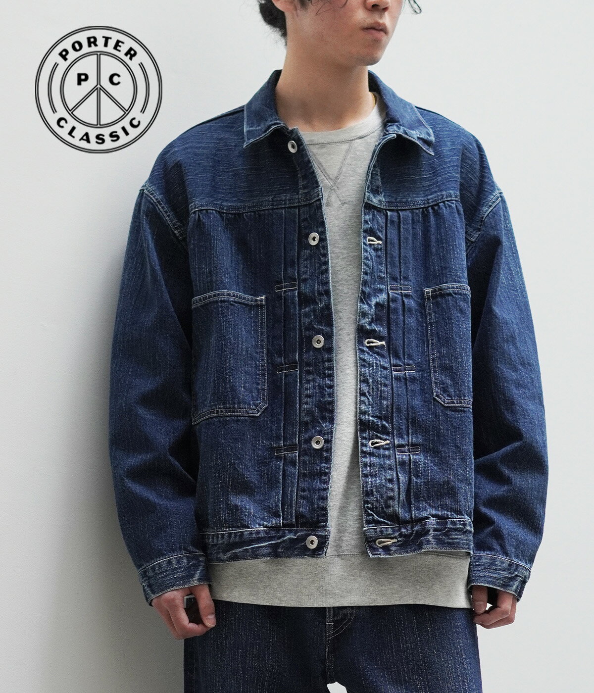 楽天ARKnets【送料無料】Porter Classic / ポータークラシック : STEINBECK DENIM JACKET : スタインベック デニム ジャケット インディゴ メンズ セットアップ コットン 日本製 デニムファブリック オーバーシルエット オーバーサイズネイビー エイジング加工 : PC-005-2143【COR】