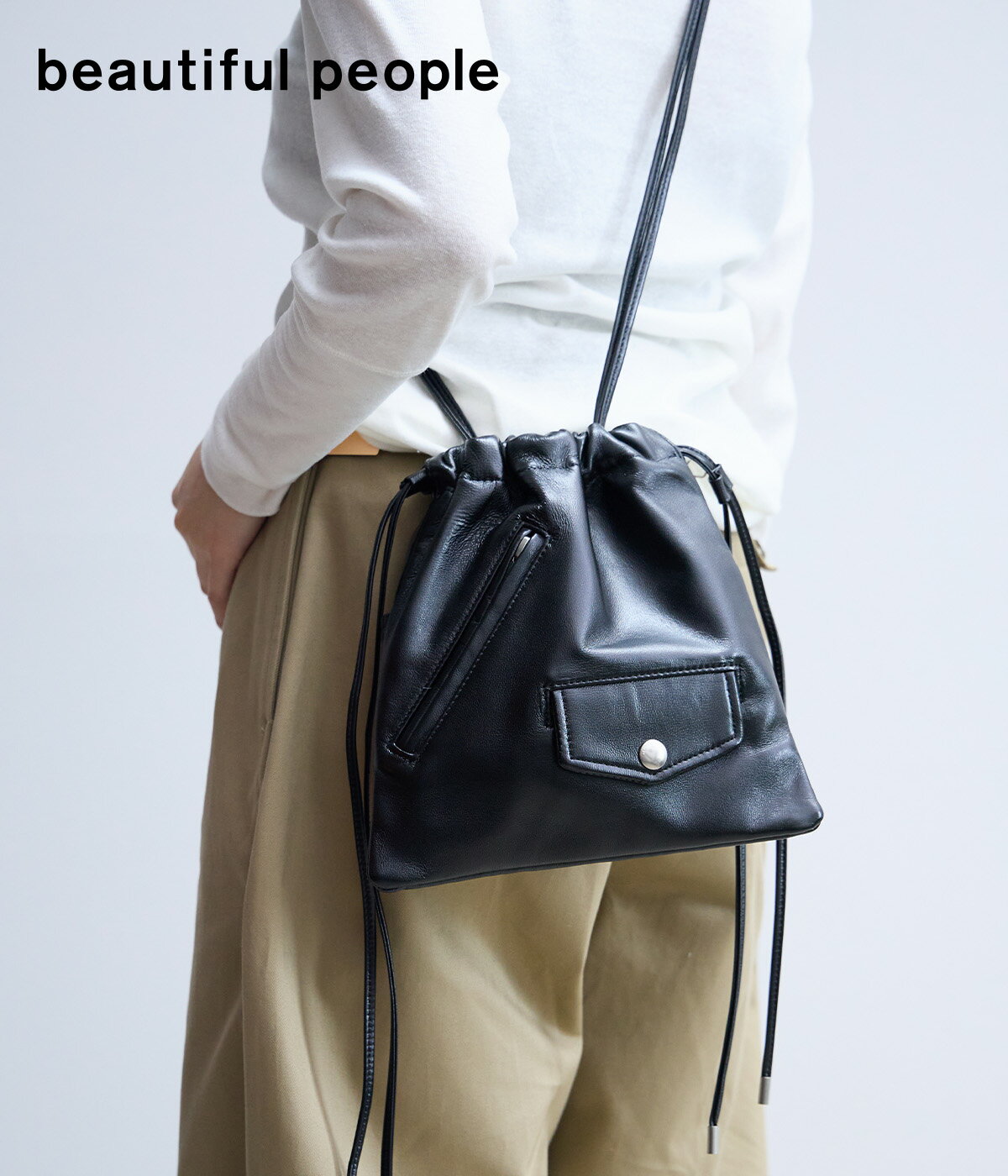 [送料無料]beautiful people : [レディース]excerption riders drawstring bag : 1545612001[ANN](4)
