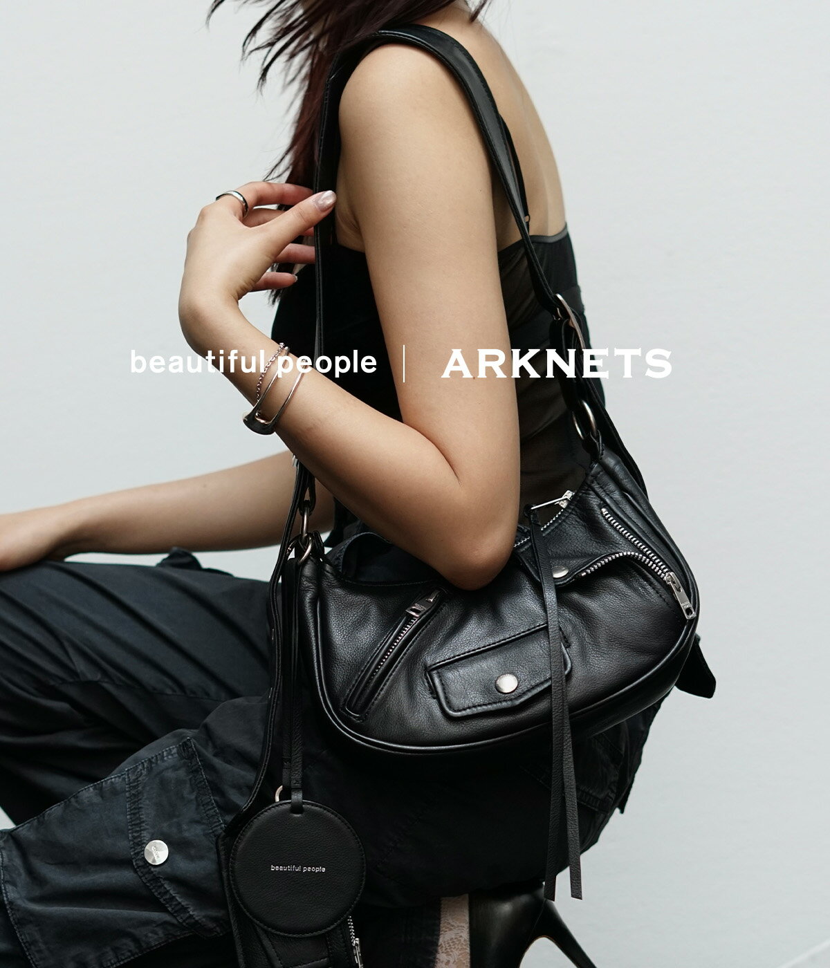 [送料無料]beautiful people : 別注 riders shoulder bag : ONLYARK-17-9001[ANN]