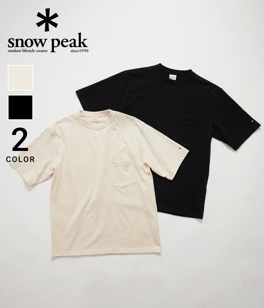 楽天ARKnets【送料無料】snow peak / スノーピーク : Recycled Cotton Heavy T shirt / 全2色 : Tシャツ リサイクル コットン ヘビー 半袖 トップス カットソー ティーシャツ キャンプ アウトドア ロゴ 耐久性 ハリ リラックスシルエット : TS-22SU401【STD】【コンパクト】